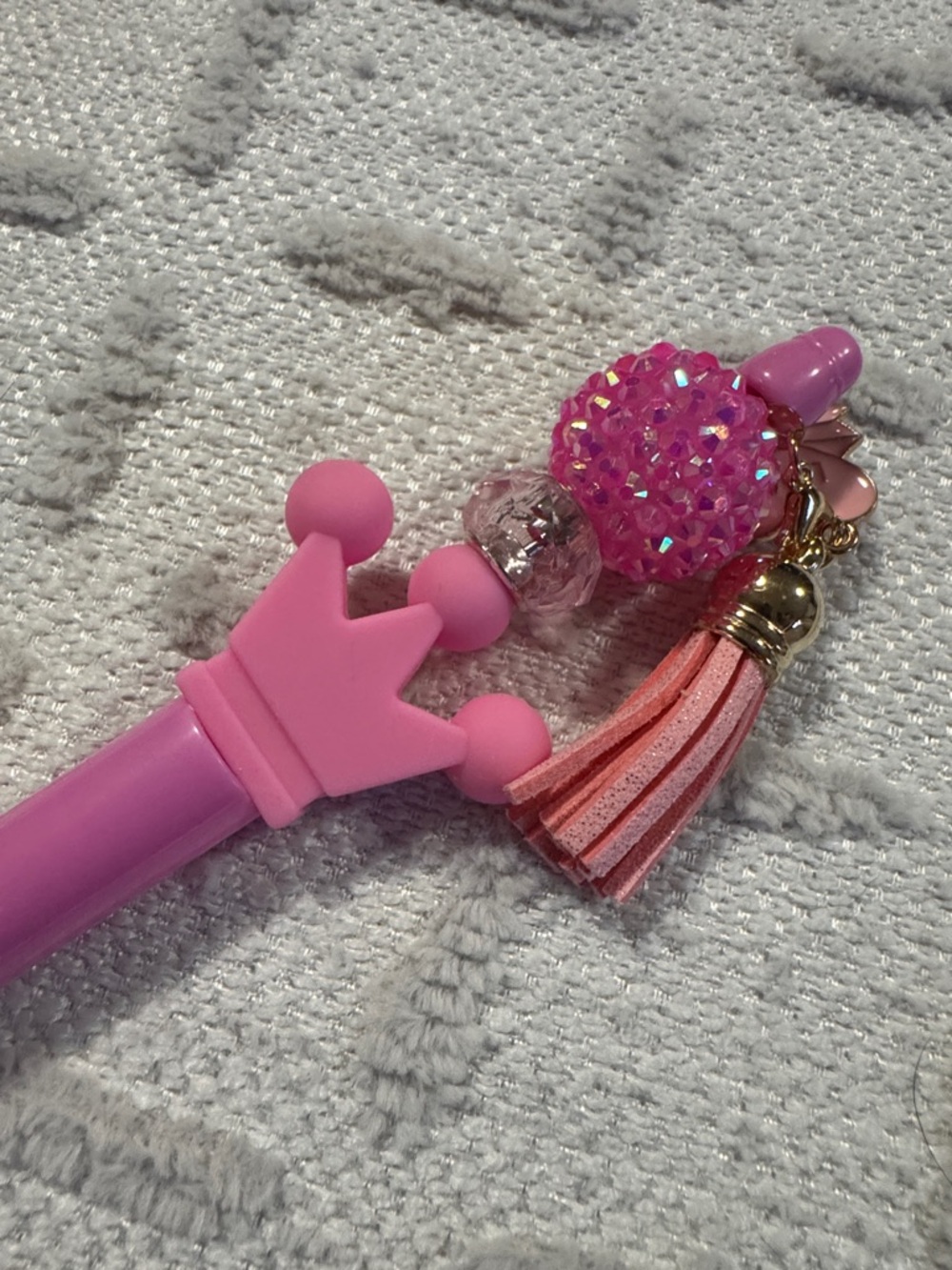 Pink Crown Tassel Ballpoint Pen – Decorative Writing Accessory - Picture 2 of 3